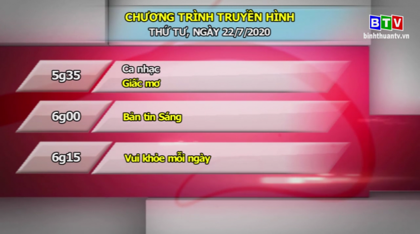 Chương trình truyền hình 22-7-2020