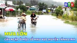 Mưa lớn gây ngập lụt một số khu vực tại huyện Tánh Linh