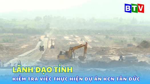 Phó Bí thư Thường trực Tỉnh ủy kiểm tra việc thực hiện dự án tại Khu công nghiệp Tân Đức - Hàm Tân