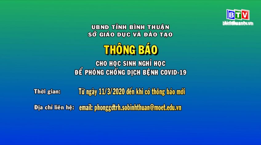 Thông báo mới về việc cho học sinh nghỉ học để phòng, chống dịch Covid - 19