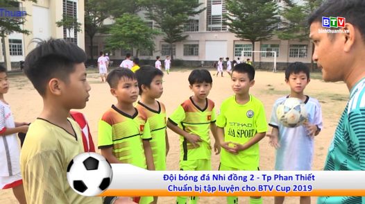 Đội bóng đá nhi đồng 2 Phan Thiết chuẩn bị tập luyện cho BTV CUP 2019