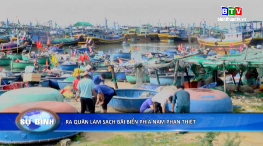 Ra quân làm sạch bãi biển phía nam Phan Thiết.