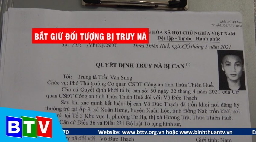 BẮT GIỮ ĐỐI TƯỢNG BỊ TRUY NÃ