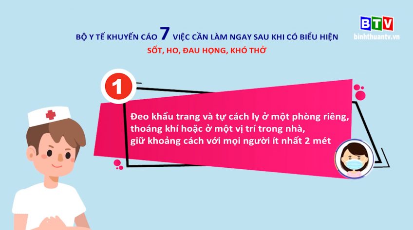 Bộ Y tế khuyến cáo 7 việc cần làm ngay sau khi có biểu hiện sốt, ho, đau họng, khó thở