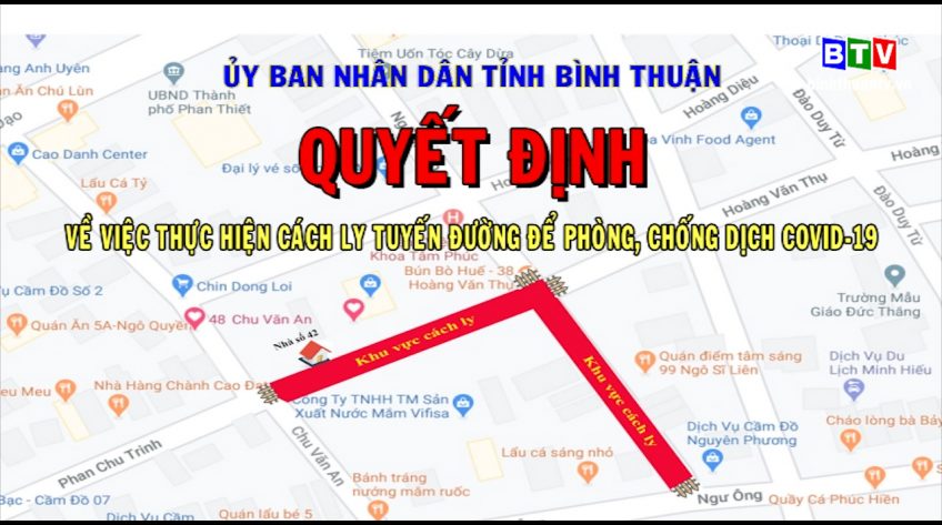 Thông báo về việc thực hiện cách ly tuyến đường để phòng, chống dịch Covid - 19