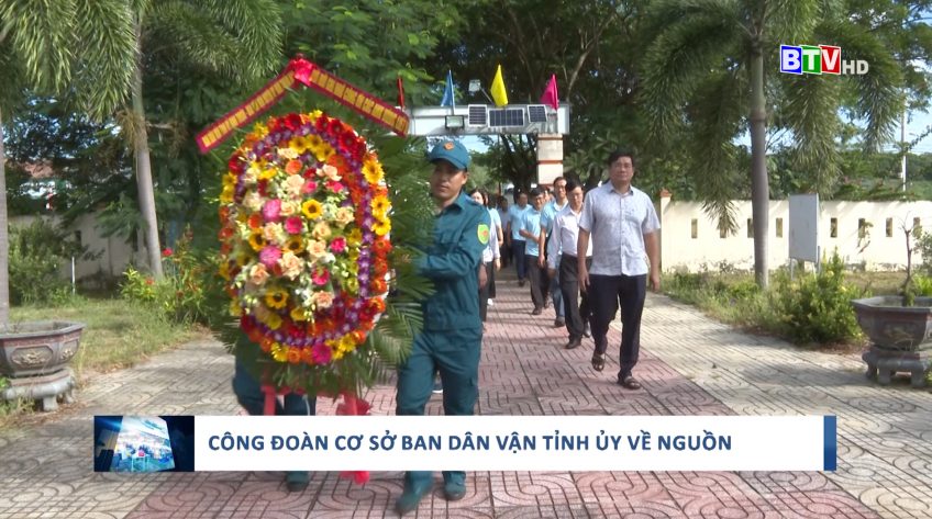 Công đoàn cơ sở Ban Dân vận Tỉnh ủy phối hợp Ban Dân vận huyện ủy Hàm Thuận Nam tổ chức hoạt động về nguồn tại xã Tân Thành.