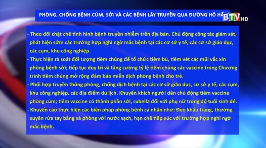 Bộ Y tế về việc tăng cường phòng, chống bệnh cúm, sởi và các bệnh lây truyền qua đường hô hấp