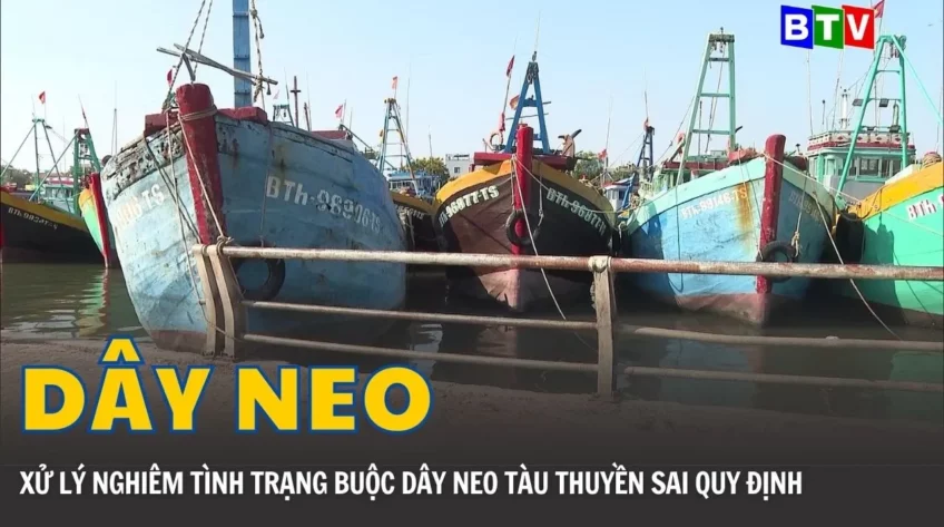 Xử lý nghiêm tình trạng buộc dây neo tàu thuyền sai quy định