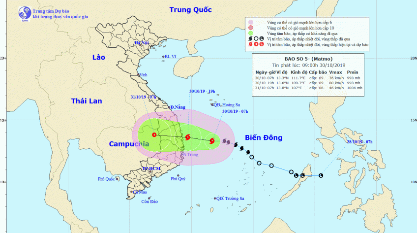 Bão số 5 (Matmo) di chuyển rất nhanh, rất nguy hiểm!