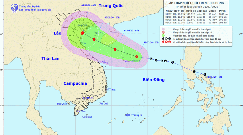 Bão sẽ đổ bộ vào miền Bắc và miền Trung