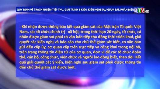 Quy định về trách nhiệm tiếp thu, giải trình ý kiến, kiến nghị sau giám sát, phản biện