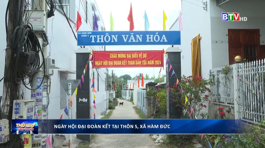 Ngày hội Đại đoàn kết toàn dân tộc năm 2024 tại thôn 5, xã Hàm Đức, huyện Hàm Thuận Bắc.