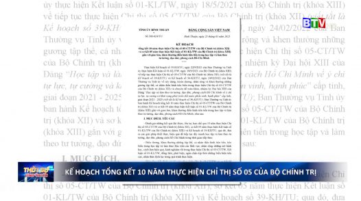 Bình Thuận ban hành Kế hoạch tổng kết 10 năm thực hiện Chỉ thị số 05 của Bộ Chính trị (khóa XII).