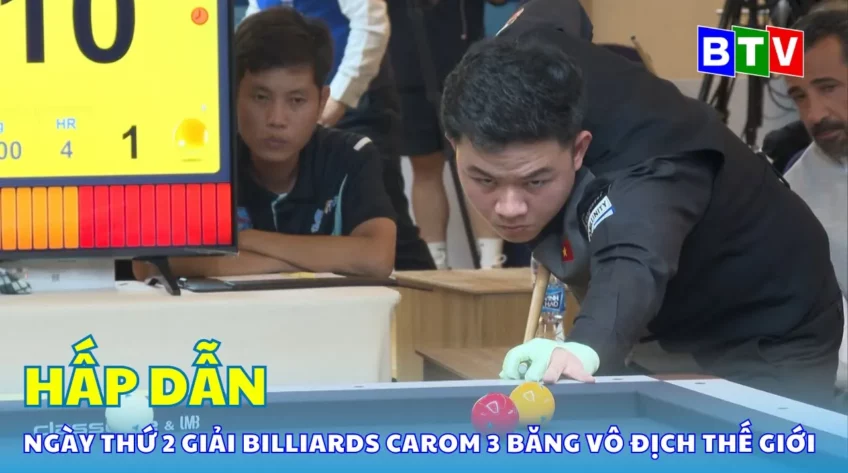 Hấp dẫn ngày thi đấu thứ 2 của vòng loại của giải Billiards carom 3 băng vô địch cá nhân thế giới