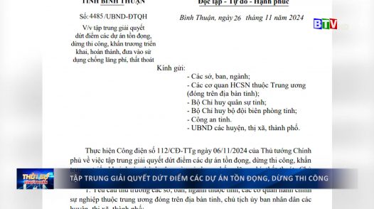 Tập trung giải quyết dứt điểm các dự án tồn đọng