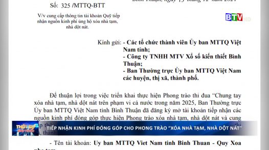 Tiếp nhận kinh phí đóng góp cho phong trào “Xóa nhà tạm, nhà dột nát”