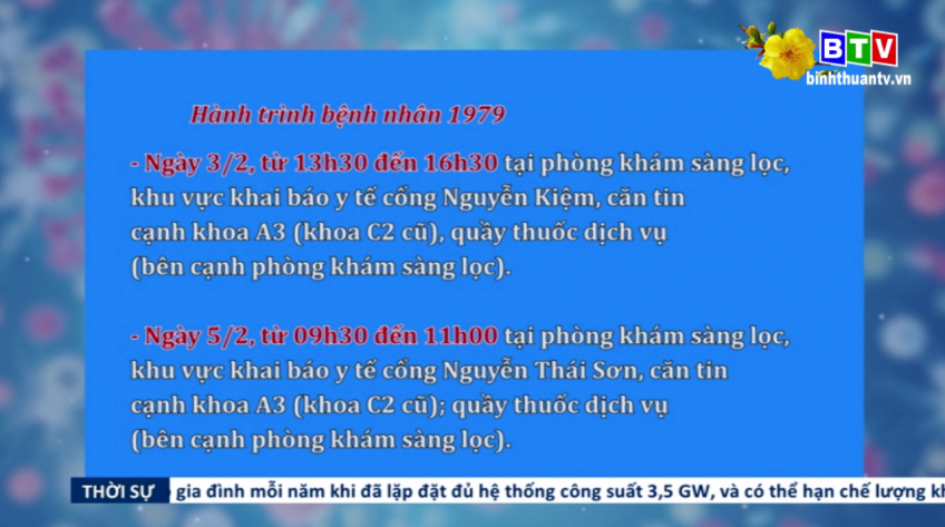 Dịch Covid - 19: Thông báo của Sở Y tế Bình Thuận về hành trình của bệnh nhân 1979 và 1980